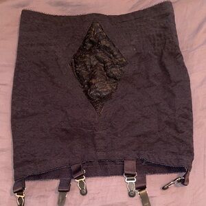 Rago Shapewear 1357 Black Lace Girdle with Garders